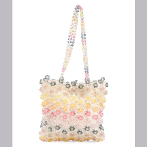 Brand New CYNTHIA ROWLEY Clear Daisy Rainbow Beaded Tote Colorful Shoulder Bag - Picture 5 of 13